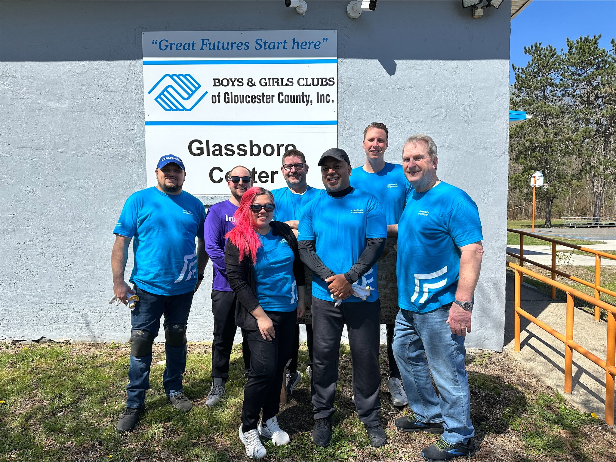 Staff working with clients